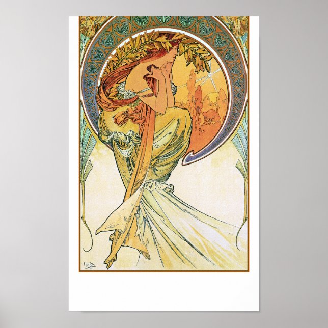 Affiche Poésie de Alphonse Mucha (Devant)