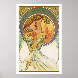 Affiche POÉSIE de la série "les arts" par Mucha