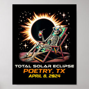 Affiche Poésie de l'éclipse solaire totale du squelette Te