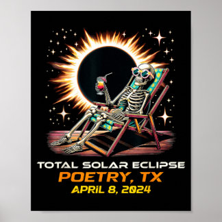 Affiche Poésie de l'éclipse solaire totale du squelette Te