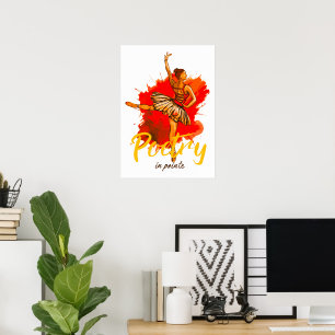 Affiche Poésie en Pointe – Élégante Art Ballerine pour la 