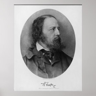 Affiche Poète Alfred Lord Tennyson Portrait