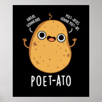 Poète ato Funny Veggie Potato Pun Dark BG