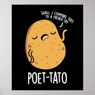 Affiche Poète tato drôle Pun de pommes de terre Dark BG