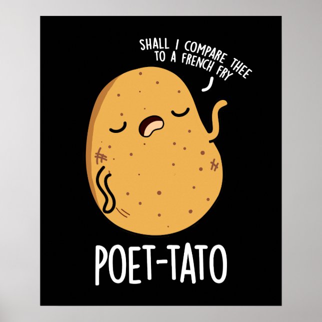 Affiche Poète tato drôle Pun de pommes de terre Dark BG (Devant)