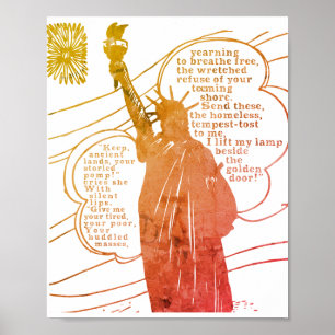 Affiche poétique de la statue de la liberté
