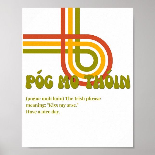 Affiche Póg mo thóin inspirée des années 70 (Devant)