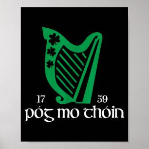 Affiche Pog mo thoin irlande drôle chanceux vert irlandais