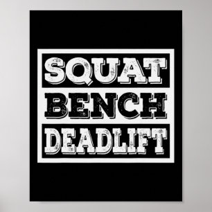Affiche Poids Banc de squat Deadlift entraînement Gym Wei