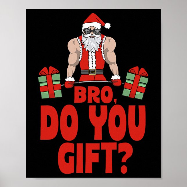 Affiche Poids Bodybuilding Noël Père Noël Bro Do (Devant)