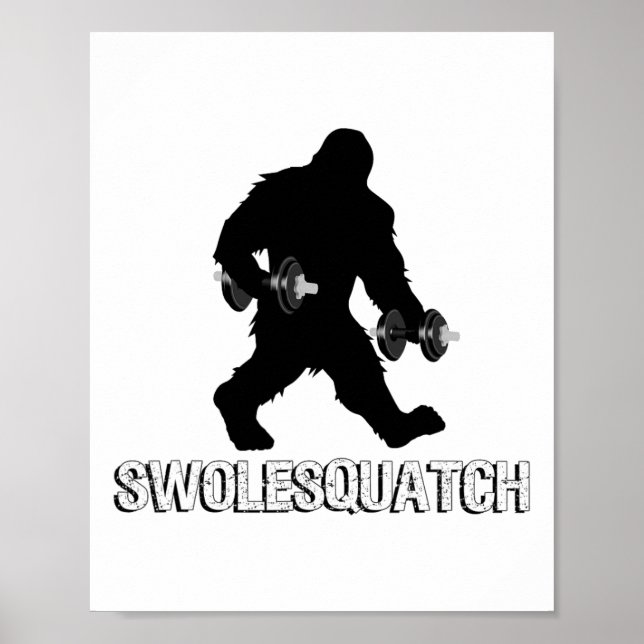 Affiche Poids de haltère de musculation de Bigfoot Sasquat (Devant)