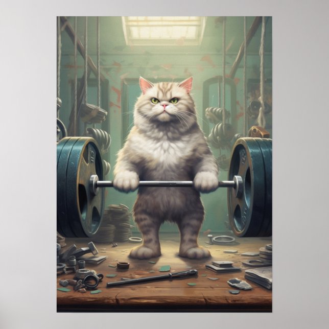 Affiche Poids de levage de chats (Devant)