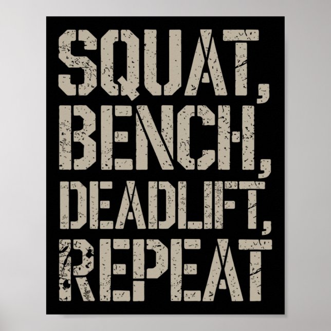 Affiche Poids du banc de squat levage à répétition Gym Tee (Devant)
