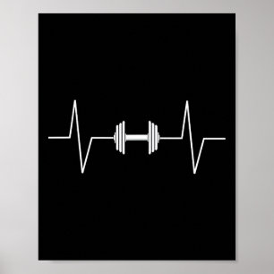 Affiche Poids Dumbbell Heartbeat Ekg Pulse Tee Gif