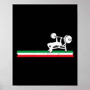 Affiche Poids italien Benchpress Italie Drapeau poids