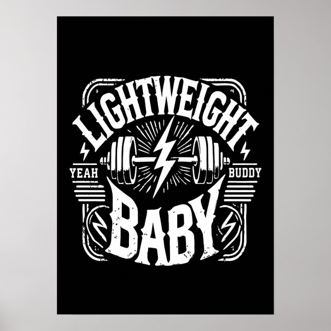 Affiche Poids léger bébé - Bodybuilding Gym Motivational (Devant)