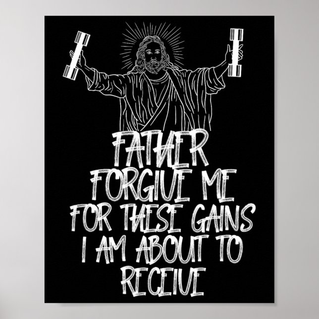 Affiche Poids Levant Bodybuilding Pardonnez-Moi Ces Gains (Devant)