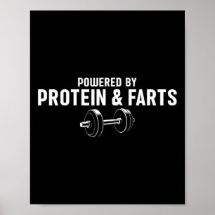 Affiche Poids Lifting Alimenté Par La Protéine Et Les Pâte