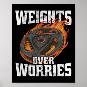 Affiche Poids sur les soucis - fitness d'entraînement d'ha