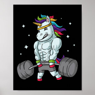 Affiche Poids Unicorn - Funny Deadlift Et Gym Gif