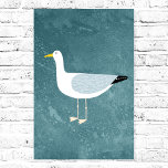 Affiche Poignée<br><div class="desc">A cheeky seagull standing by the deep green ocean. Perfect pour la belle qui aime la sassy birds and the coast.</div>