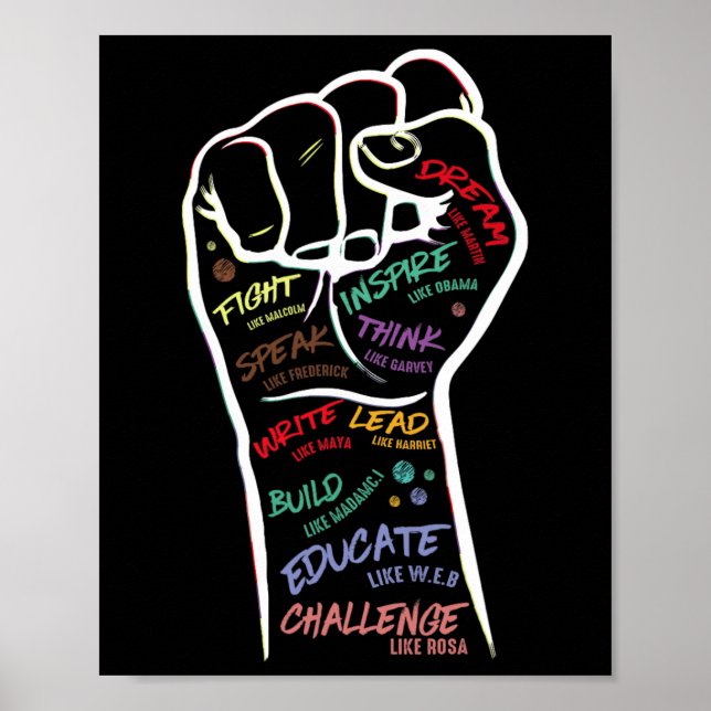 Affiche Poignée Black Lives Problème Black Histoire Mois (Devant)