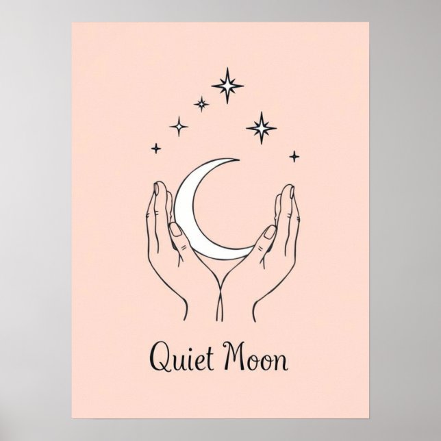 Affiche Poignée Crescent Lune Line Art (Devant)