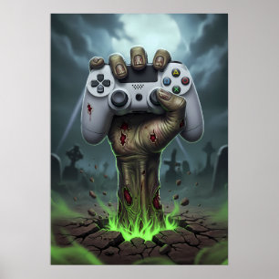 Affiche Poignée de manette pour joueur zombie - Grip de co