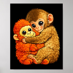 Affiche Poing de bébé singe - mème de jouet en peluche de 