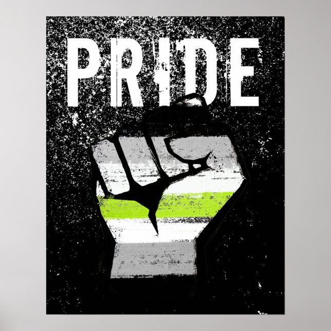 Affiche Poing de fierté agender (Devant)
