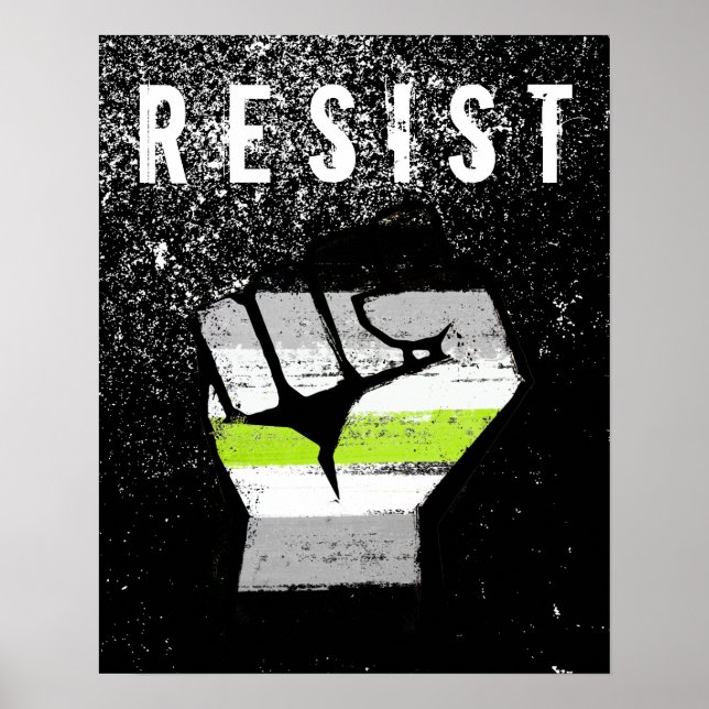 Affiche Poing de fierté agender (Devant)