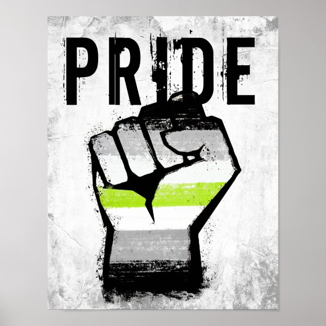 Affiche Poing de fierté agender (Devant)
