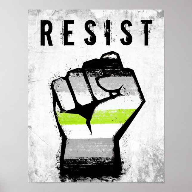 Affiche Poing de fierté agender (Devant)