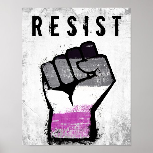 Affiche Poing de la fierté asexuelle (Devant)