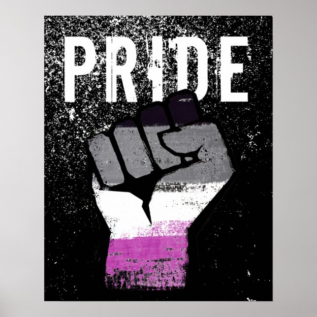 Affiche Poing de la fierté asexuelle (Devant)