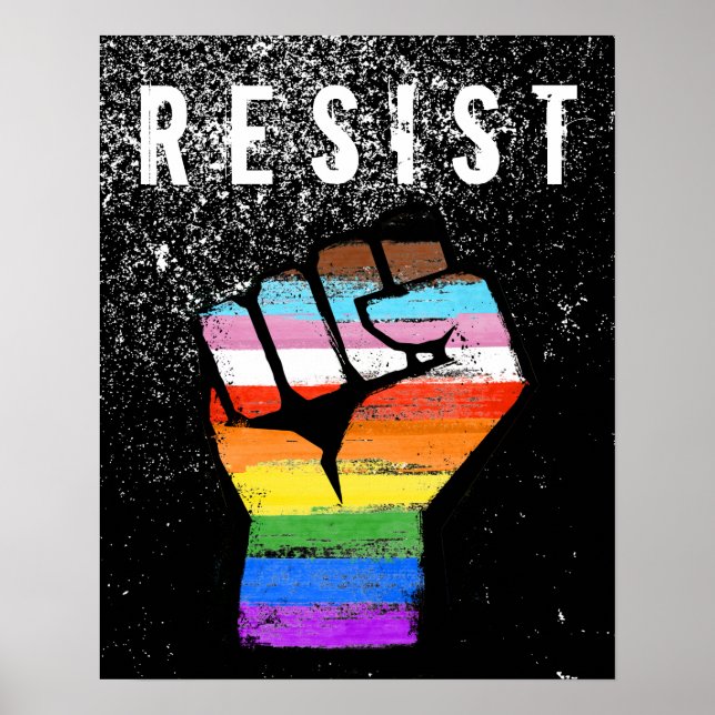 Affiche Poing de la fierté du progrès inclusif (Devant)