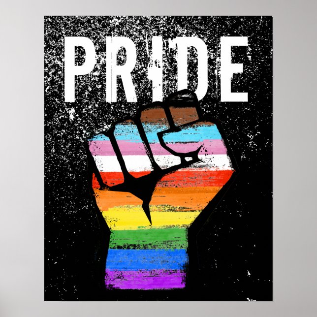 Affiche Poing de la fierté du progrès inclusif (Devant)