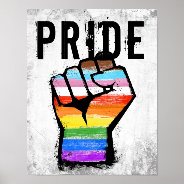 Affiche Poing de la fierté du progrès inclusif (Devant)