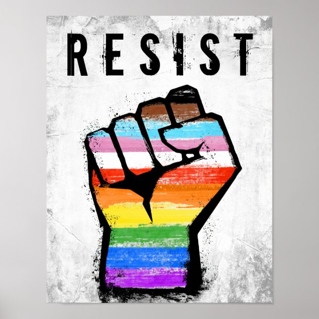 Affiche Poing de la fierté du progrès inclusif (Devant)