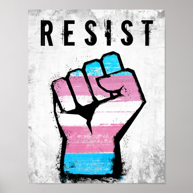 Affiche Poing de la fierté trans (Devant)