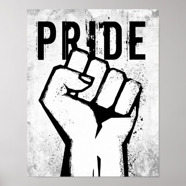 Affiche Poing de protestation blanc (Devant)