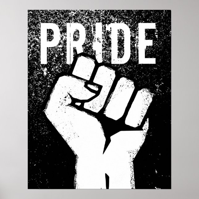 Affiche Poing de protestation blanc (Devant)