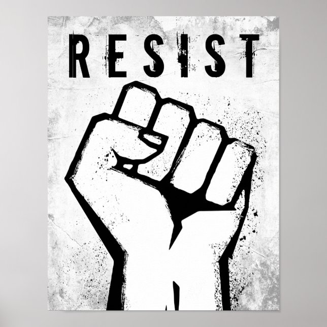 Affiche Poing de protestation blanc (Devant)