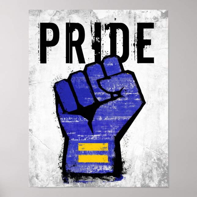 Affiche Poing de protestation bleu (Devant)