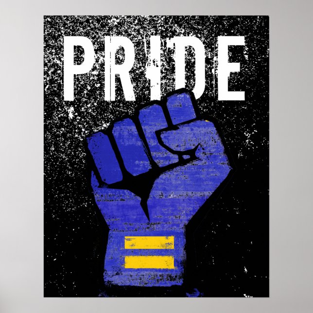 Affiche Poing de protestation bleu (Devant)