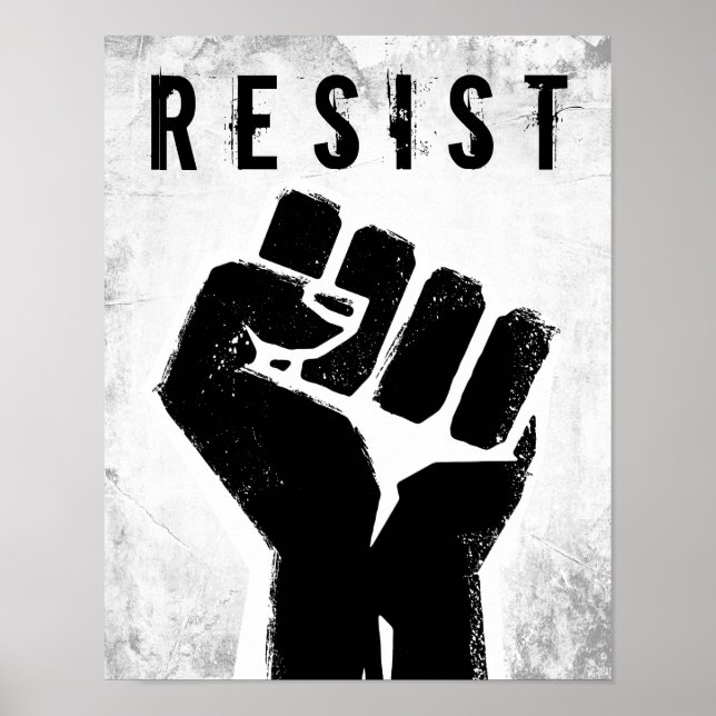 Affiche Poing de protestation noir (Devant)