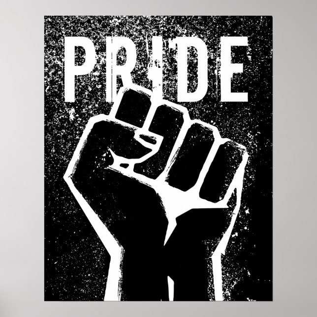 Affiche Poing de protestation noir (Devant)