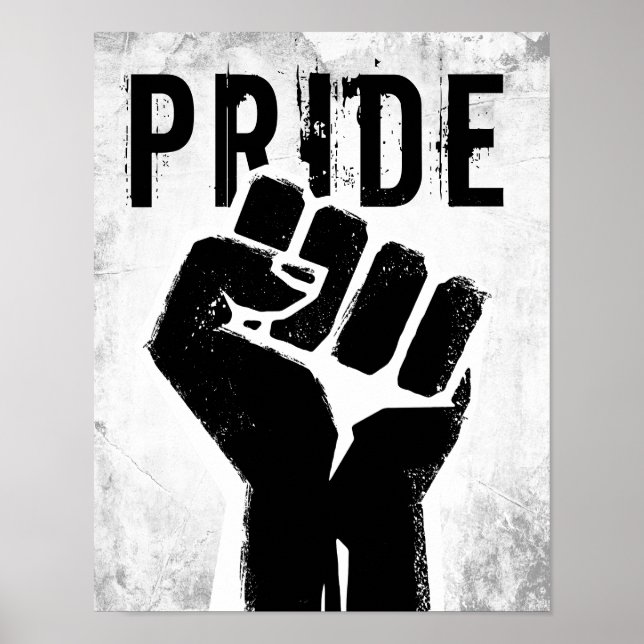 Affiche Poing de protestation noir (Devant)
