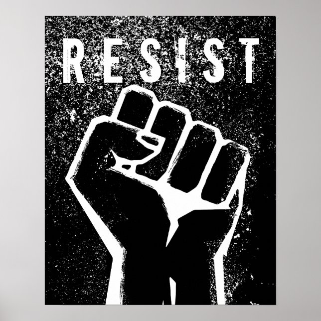 Affiche Poing de protestation noir (Devant)