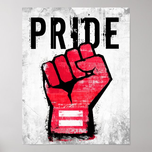 Affiche Poing de protestation rouge (Devant)